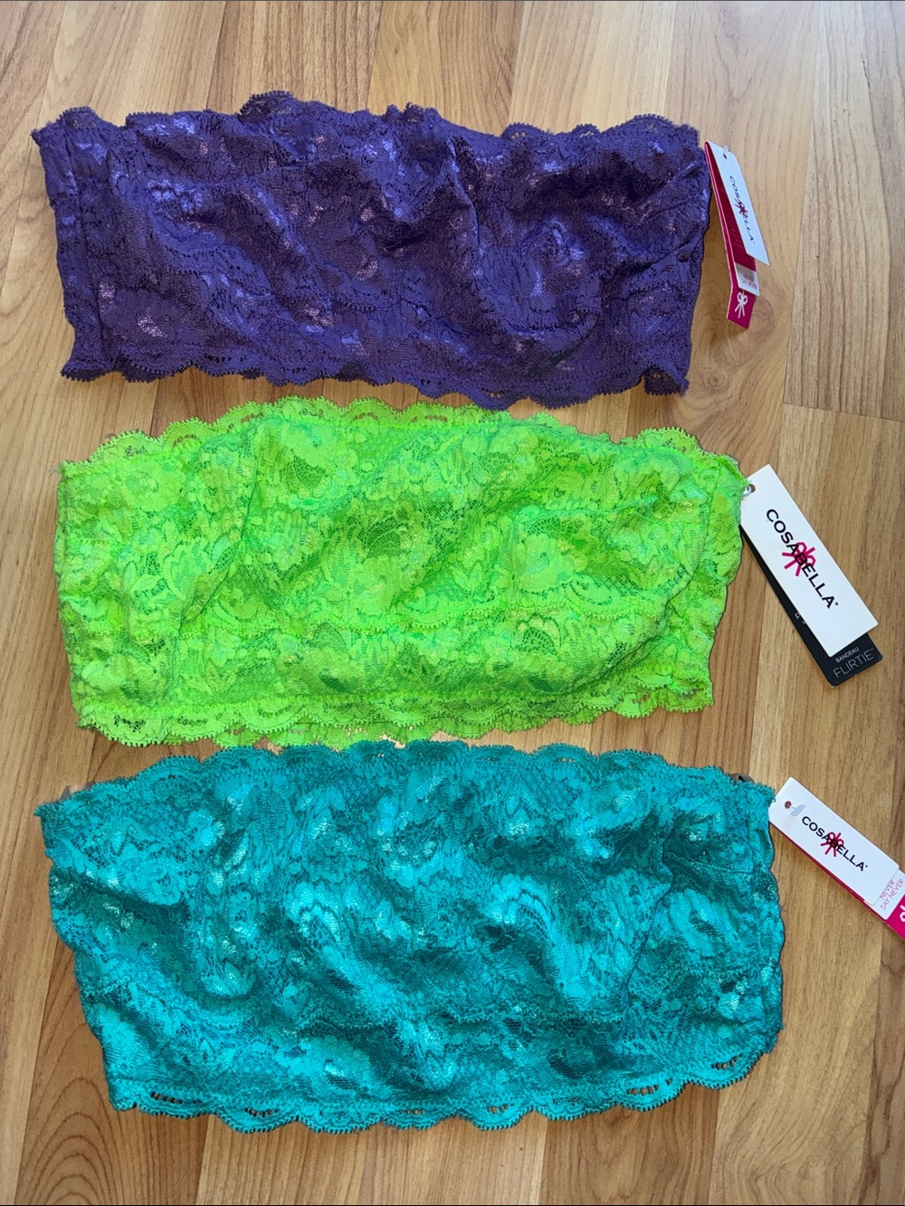 Set of 3 Cosabella Flirtie Bandeau Bra Size Small